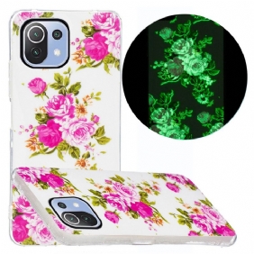 Kuori Xiaomi Mi 11 Lite 4G / 5G / 5G NE Neon Liberty Flowers