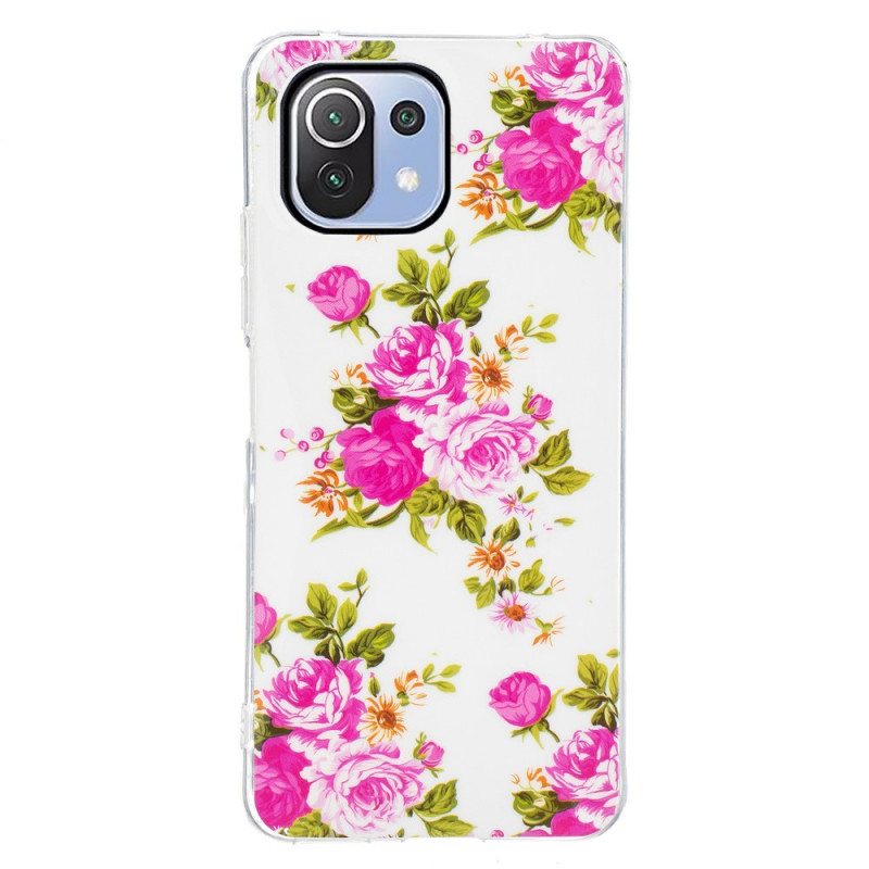 Kuori Xiaomi Mi 11 Lite 4G / 5G / 5G NE Neon Liberty Flowers