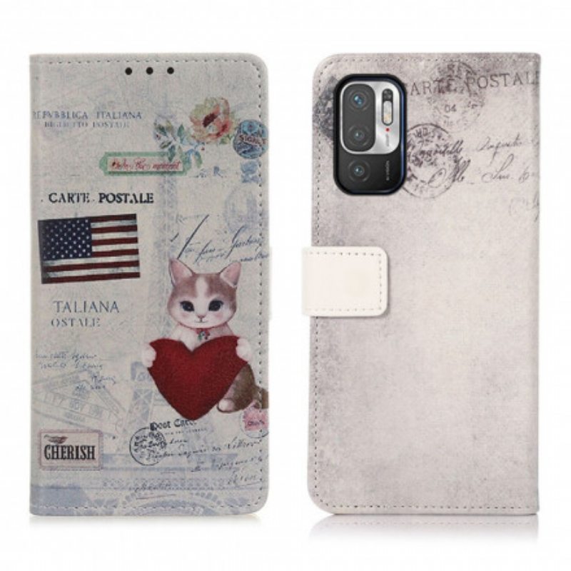 Flip Case Poco M3 Pro 5G Traveller Cat