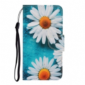 Nahkakotelo Xiaomi Redmi Note 9 Suojaketju Kuori Thong Daisies