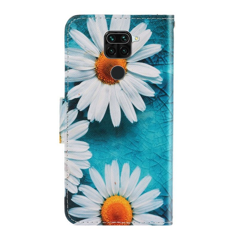 Nahkakotelo Xiaomi Redmi Note 9 Suojaketju Kuori Thong Daisies