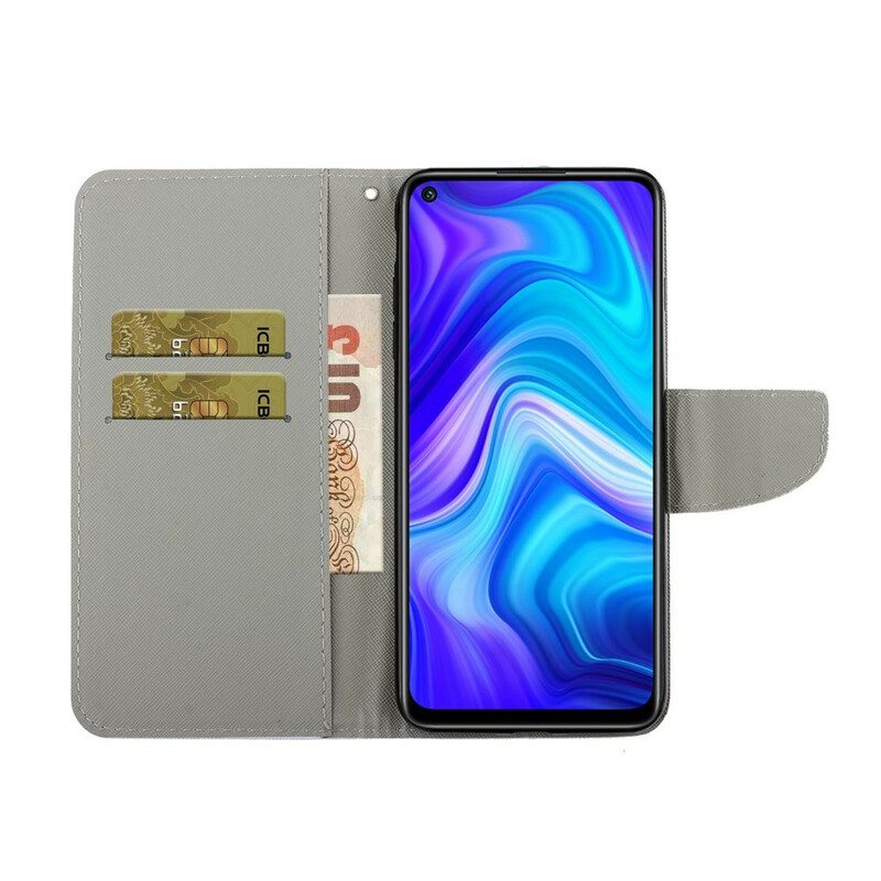 Nahkakotelo Xiaomi Redmi Note 9 Suojaketju Kuori Thong Daisies