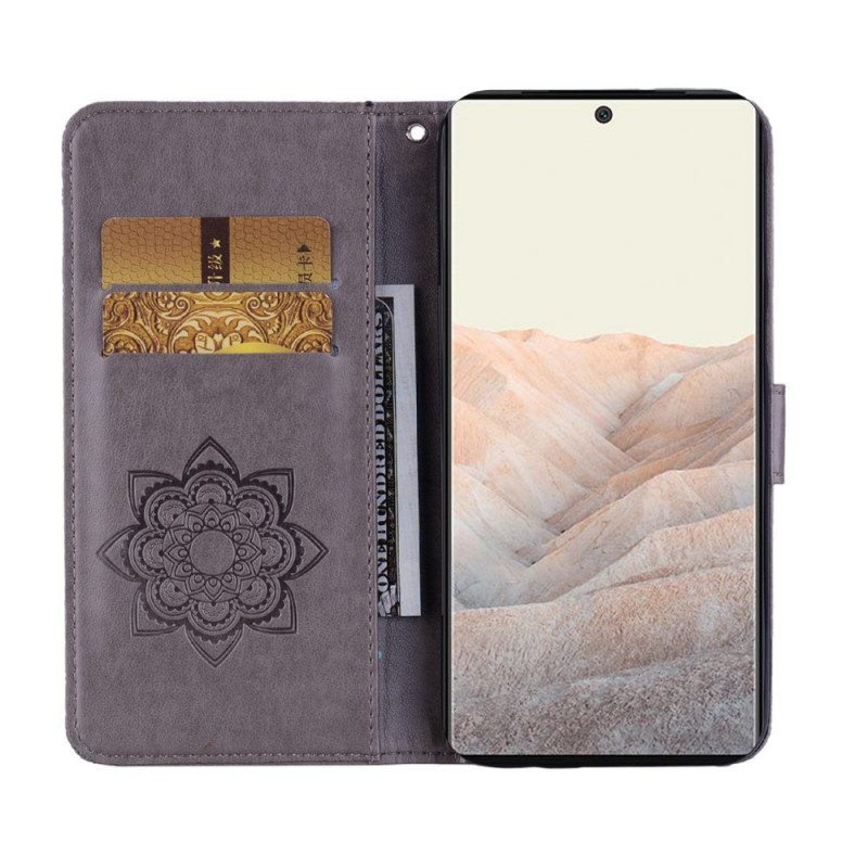 Flip Case Google Pixel 6 Pro Pöllö Mandala Ja Charm