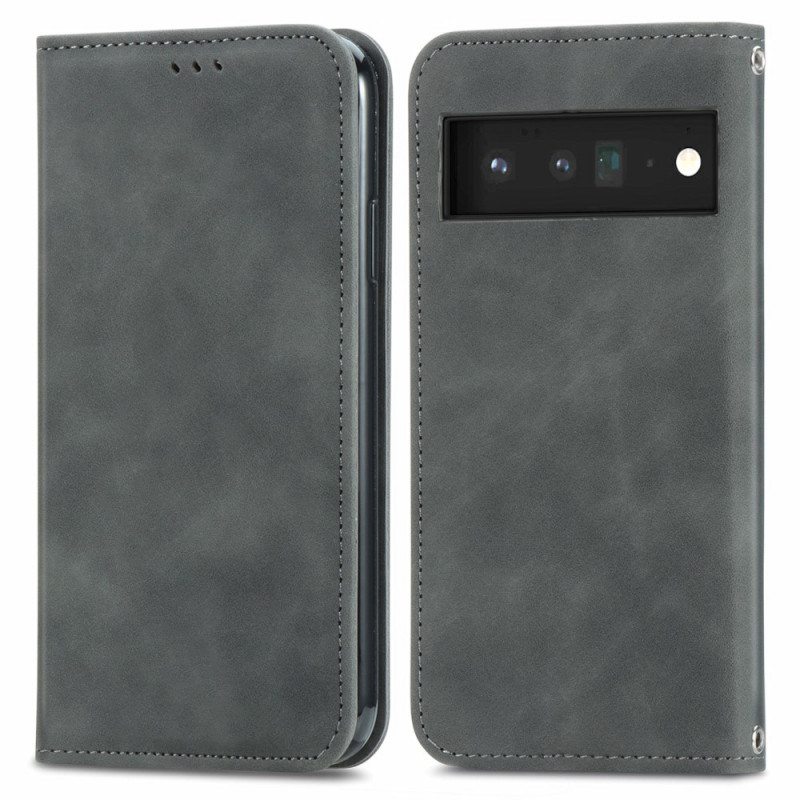 Puhelinkuoret Google Pixel 6 Pro Kotelot Flip Vintage Skin Touch Design