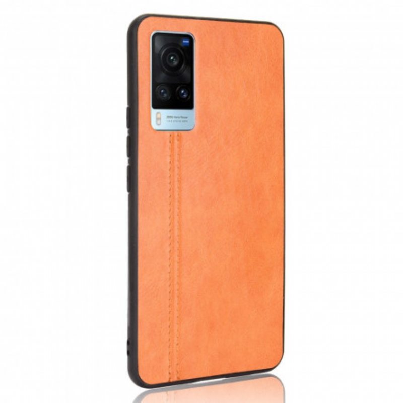 Case Vivo X60 Couture-nahkaefekti