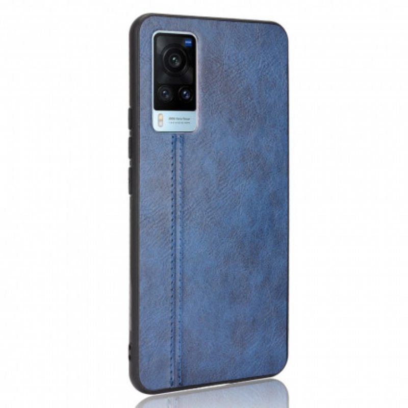 Case Vivo X60 Couture-nahkaefekti