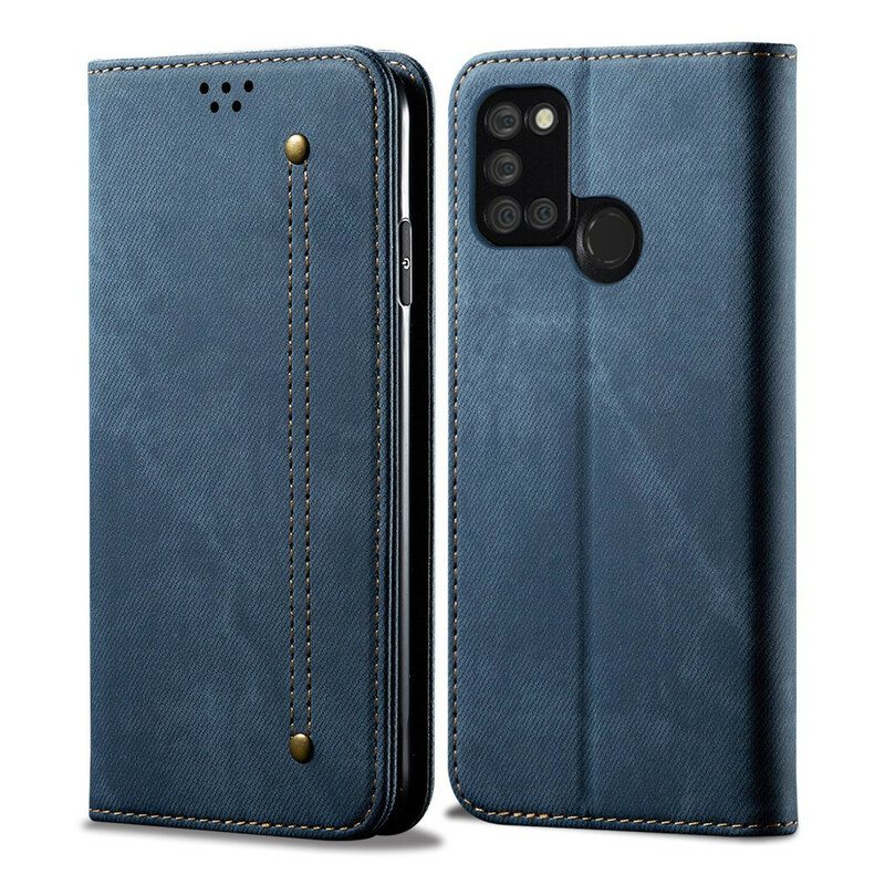 Puhelinkuoret Realme 7i Kotelot Flip Denim Kangas