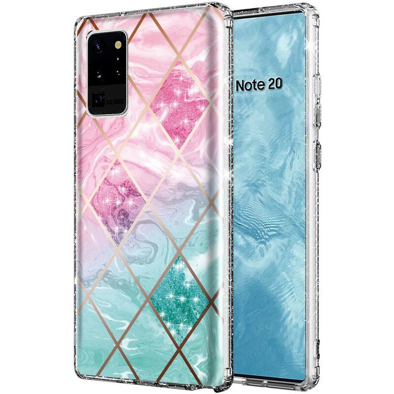 Case Samsung Galaxy Note 20 Ultra Tile Glitter Marble