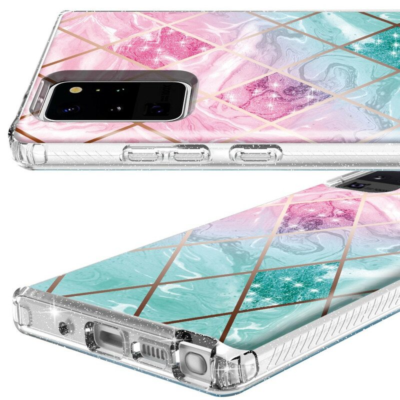 Case Samsung Galaxy Note 20 Ultra Tile Glitter Marble