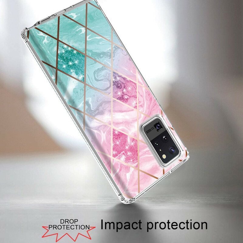 Case Samsung Galaxy Note 20 Ultra Tile Glitter Marble