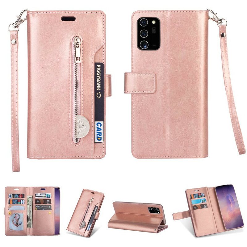 Flip Case Samsung Galaxy Note 20 Ultra Laukku Kaulanauhalla