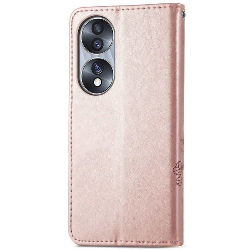 Flip Case Honor 70 Aasialaisia Kukkia