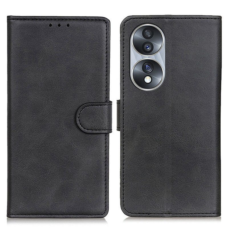 Flip Case Honor 70 Matta Keinonahka