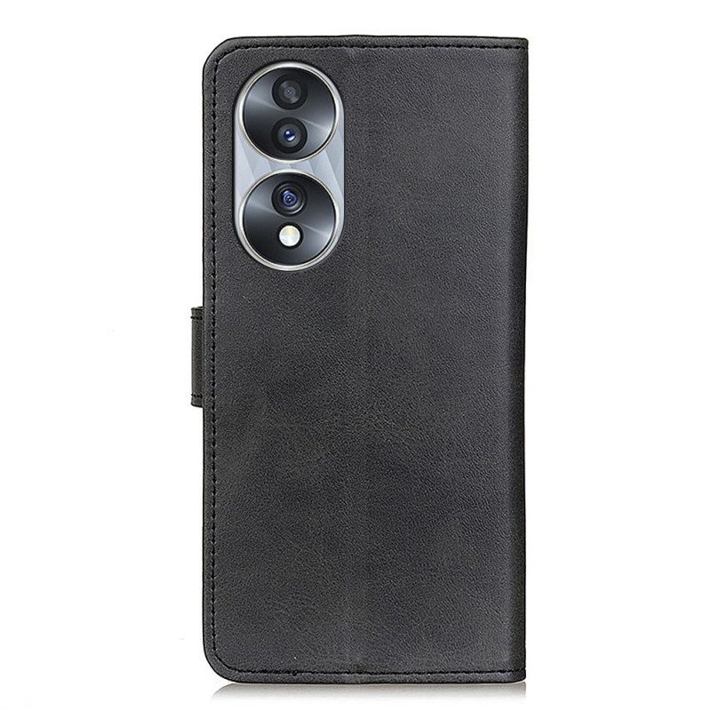 Flip Case Honor 70 Matta Keinonahka