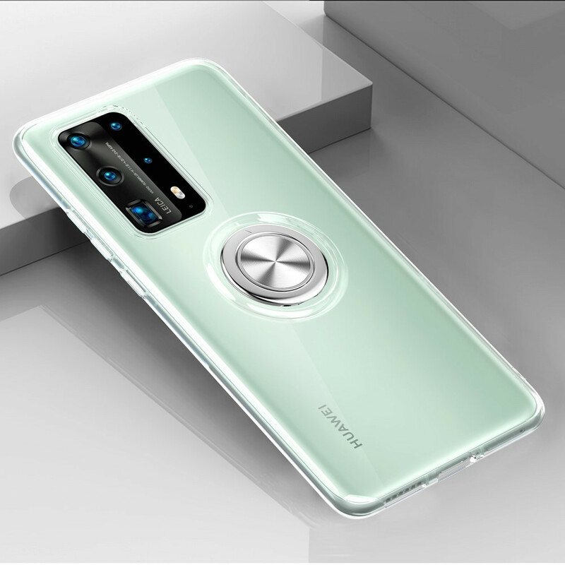 Case Huawei P40 Läpinäkyvä Yksinkertainen Metallisormus