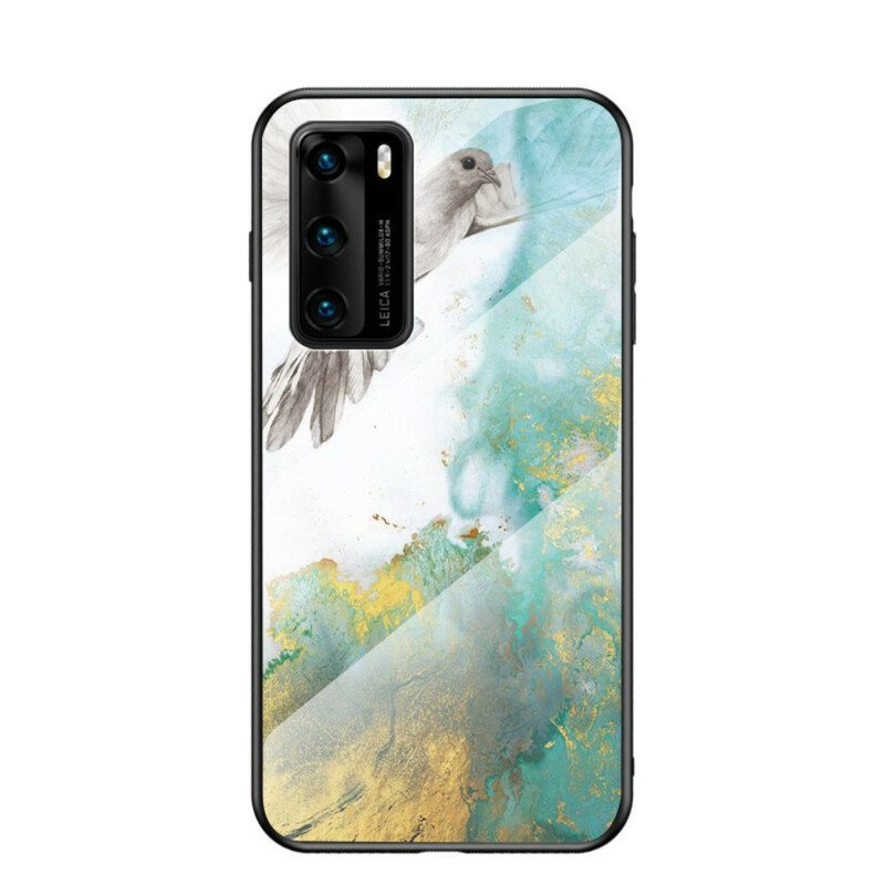 Case Huawei P40 Premium Värit Karkaistu Lasi