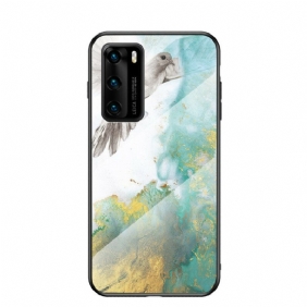 Case Huawei P40 Premium Värit Karkaistu Lasi