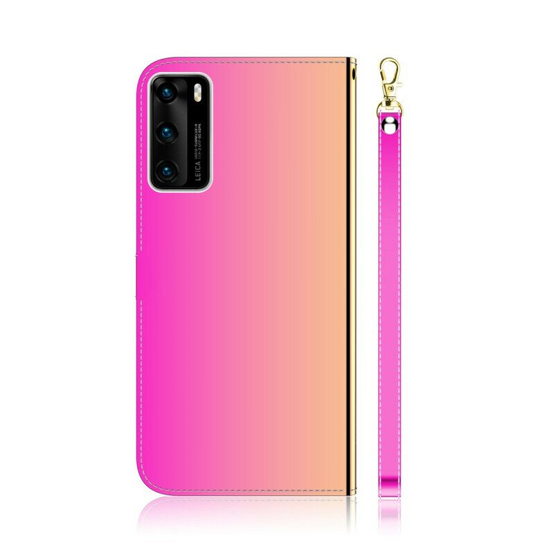 Nahkakotelo Huawei P40 Keinonahkainen Peilin Kansi