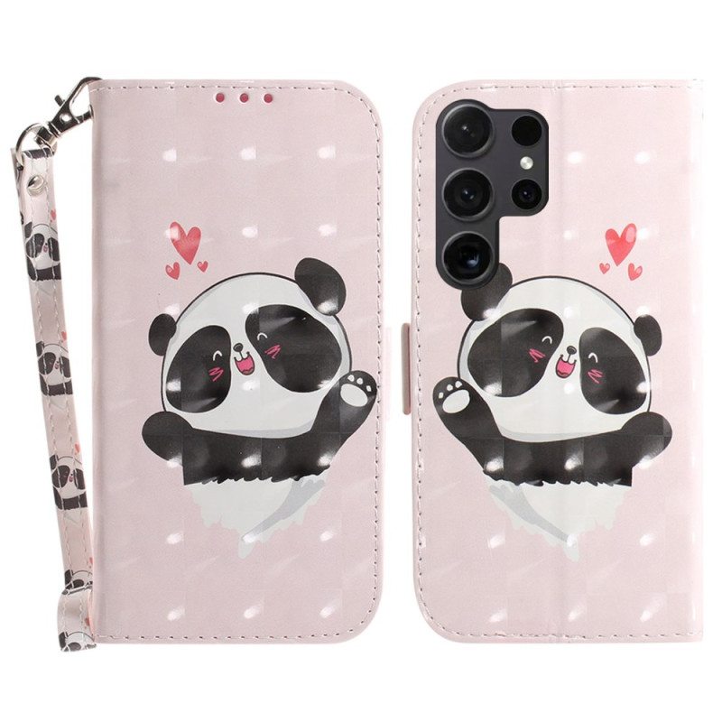 Kotelot Samsung Galaxy S24 Ultra 5g Panda Love Hihnalla