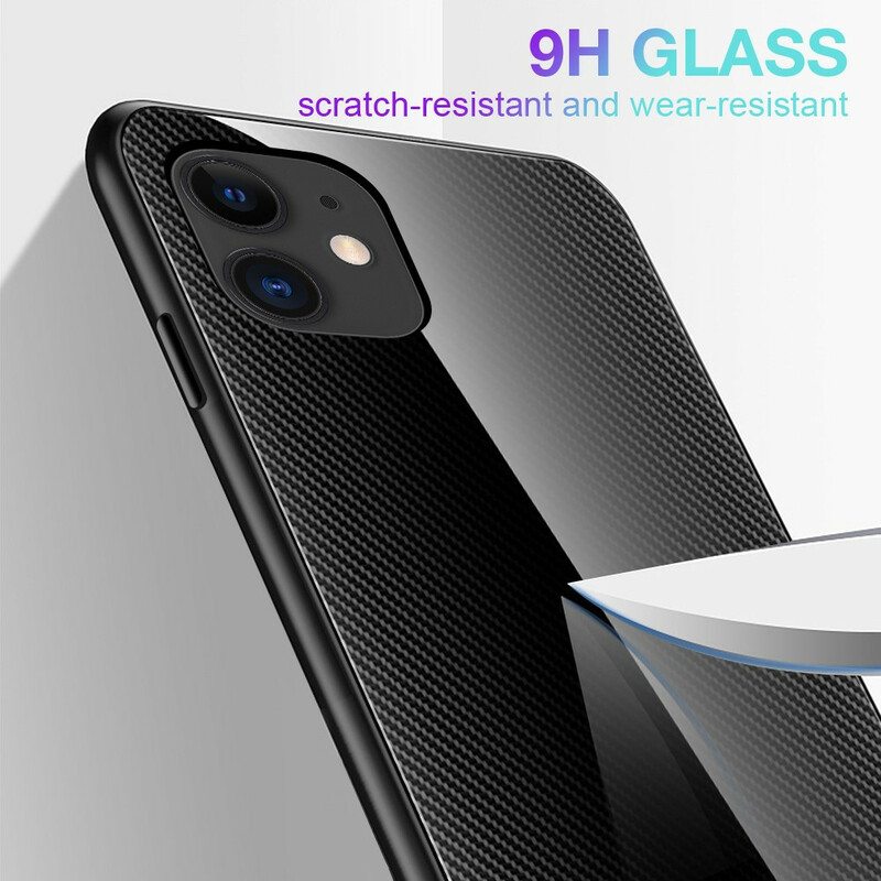 Case iPhone 12 Pro Max Klassinen Hiilikuitukarkaistu Lasi