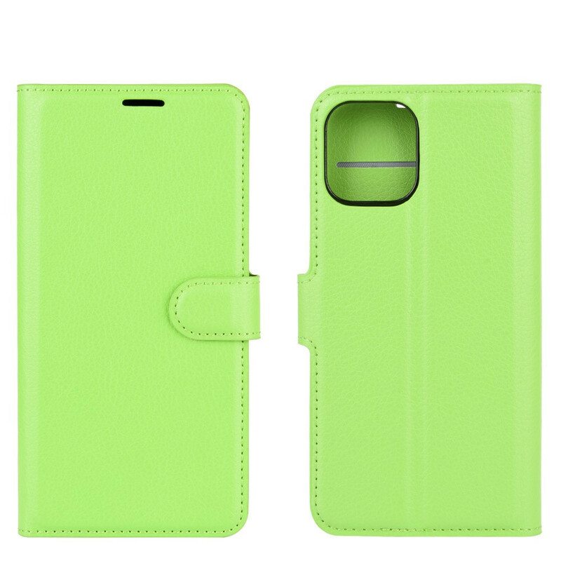 Flip Case iPhone 12 Pro Max Klassinen Litsi-nahkaefekti