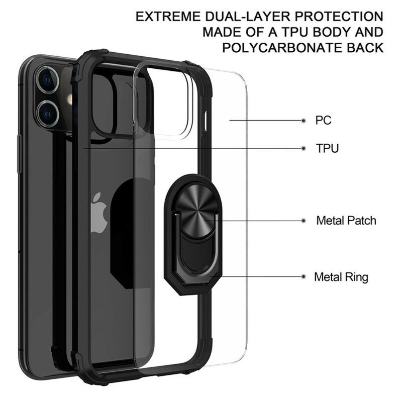 Kuori iPhone 12 Pro Max Premium Ring -hybridi