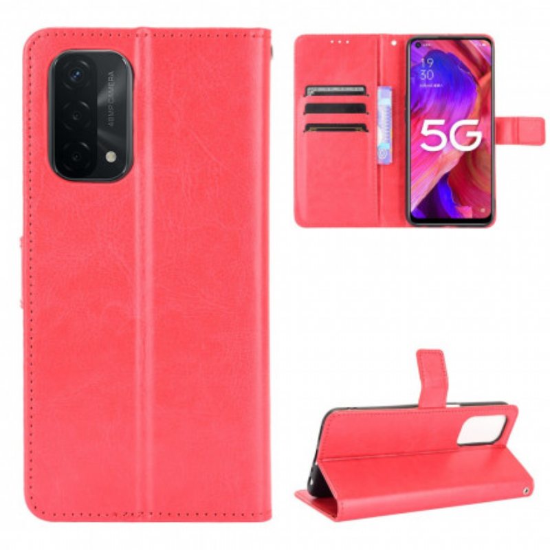 Flip Case Oppo A54 5G / A74 5G Näyttävä Keinonahka