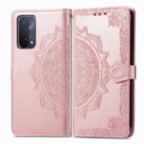 Nahkakotelo Oppo A54 5G / A74 5G Mandala Keskiaika