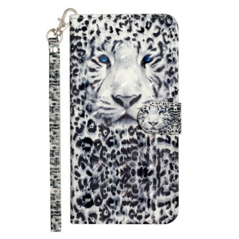 Flip Case Huawei Y5p Suojaketju Kuori Tiger Light Strap Kohdevalot