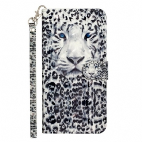 Flip Case Huawei Y5p Suojaketju Kuori Tiger Light Strap Kohdevalot