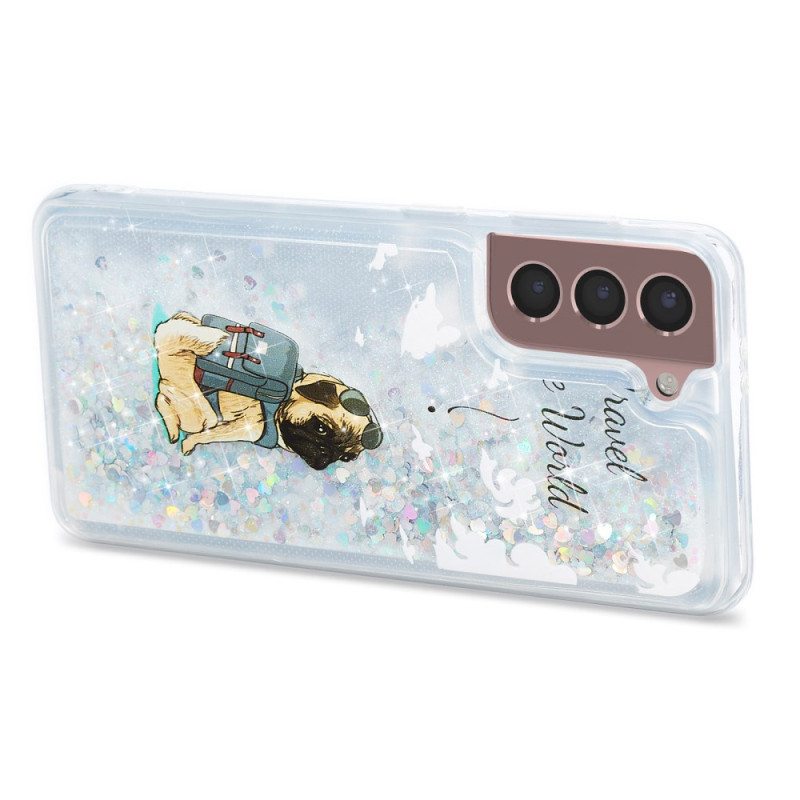 Kuori Samsung Galaxy S24 Plus 5g Liquid Glitter Dog Suojakuori