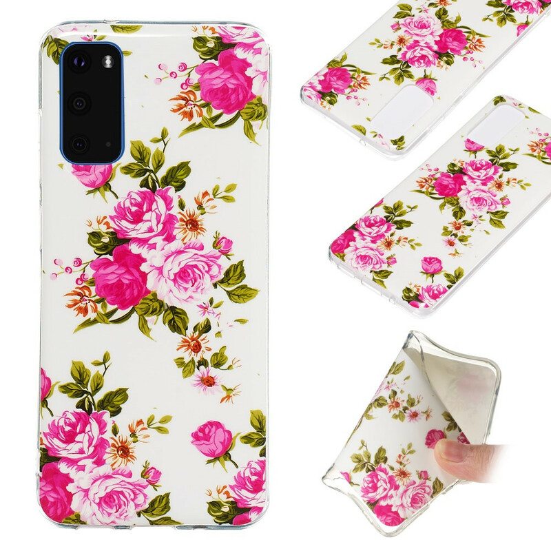 Case Samsung Galaxy S20 Fluoresoivat Liberty Flowers