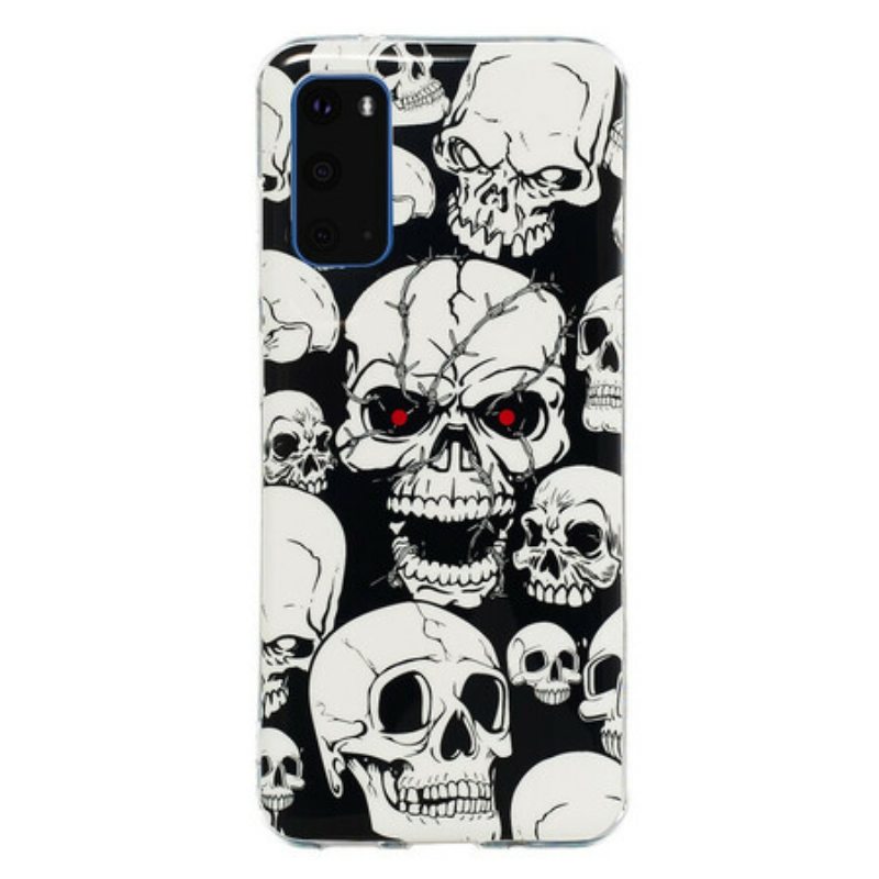 Case Samsung Galaxy S20 Varoitus Fluoresoivat Kallot