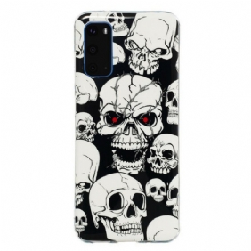 Case Samsung Galaxy S20 Varoitus Fluoresoivat Kallot