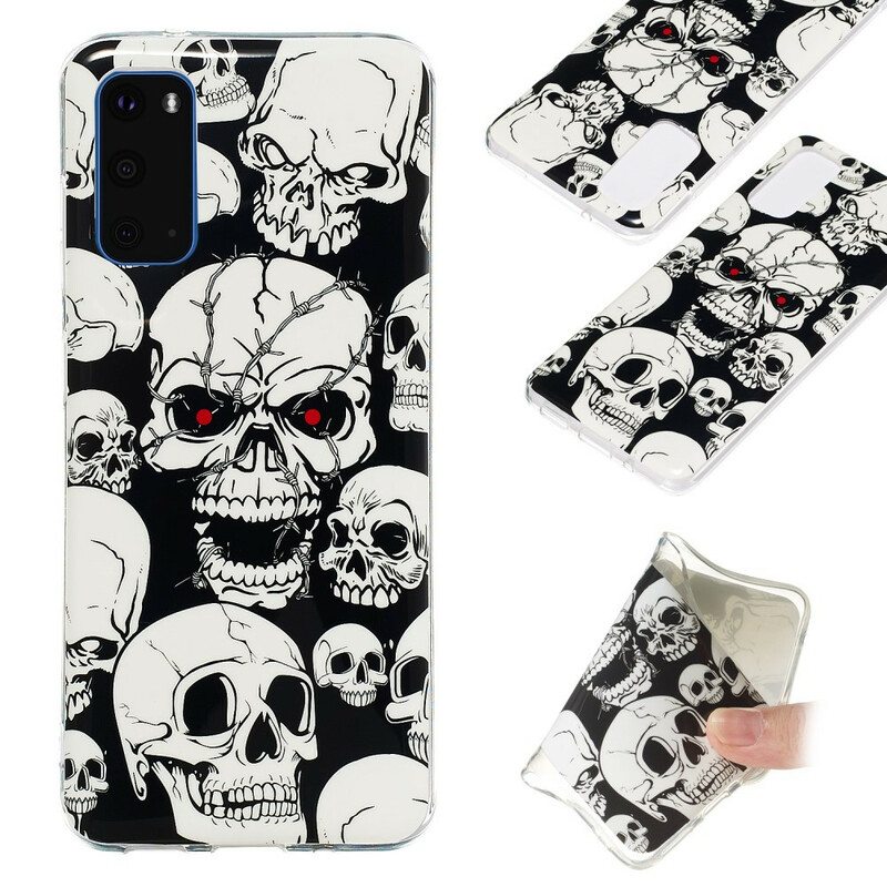 Case Samsung Galaxy S20 Varoitus Fluoresoivat Kallot