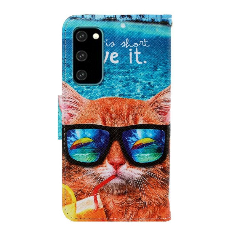 Kotelot Samsung Galaxy S20 Suojaketju Kuori Cat Live It Strappy