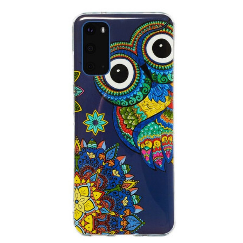 Kuori Samsung Galaxy S20 Fluoresoiva Pöllön Mandala