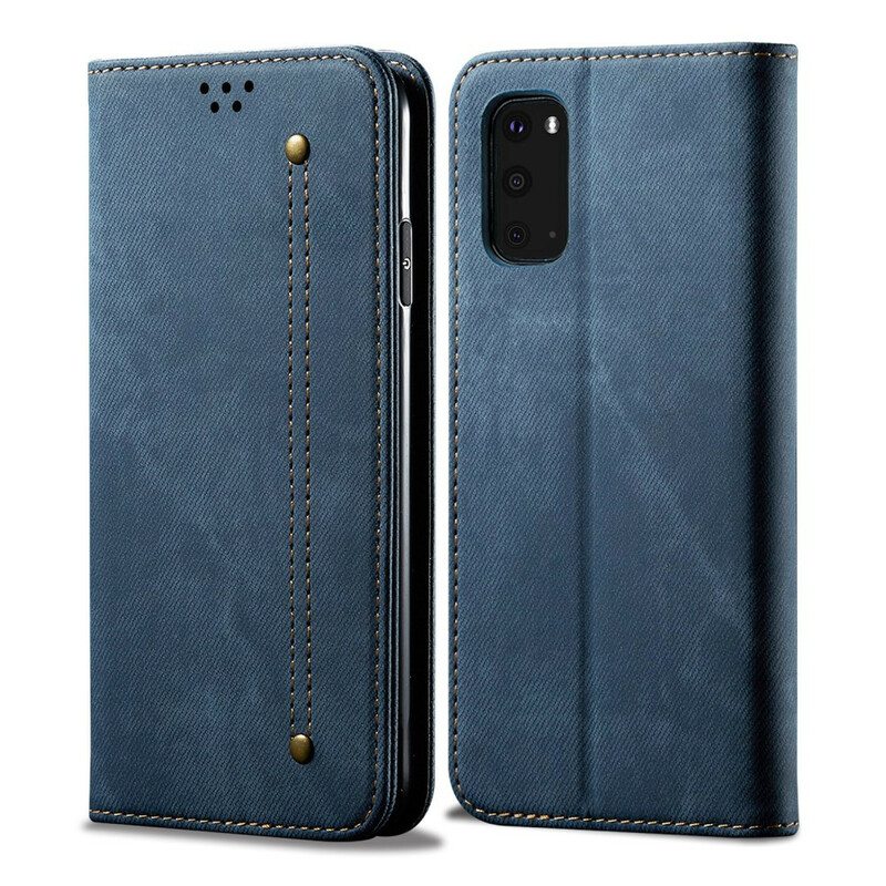 Puhelinkuoret Samsung Galaxy S20 Kotelot Flip Denim Kangas