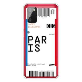 Case Samsung Galaxy A02s Boarding Pass Pariisiin