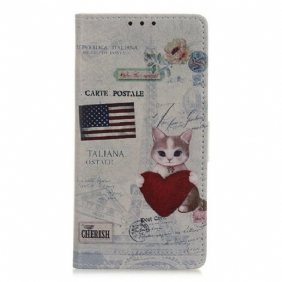 Flip Case Samsung Galaxy A02s Traveller Cat