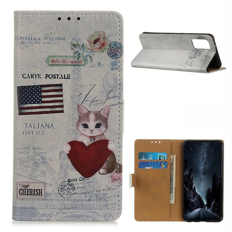 Flip Case Samsung Galaxy A02s Traveller Cat