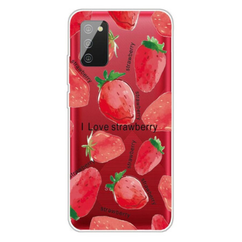 Kuori Samsung Galaxy A02s Mansikat / I Love Strawberry