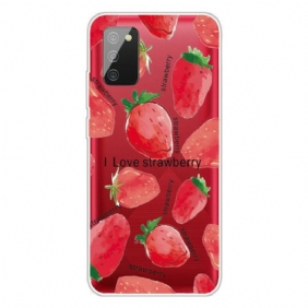 Kuori Samsung Galaxy A02s Mansikat / I Love Strawberry