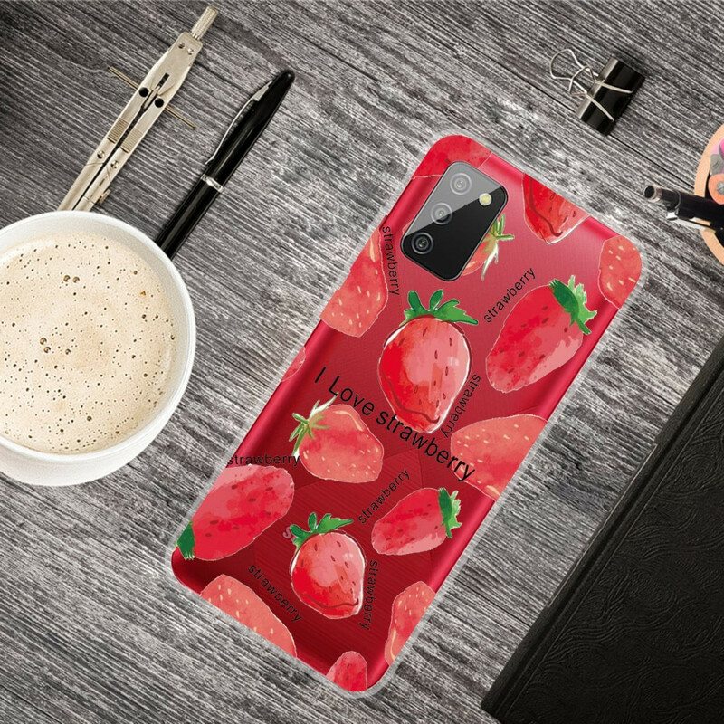 Kuori Samsung Galaxy A02s Mansikat / I Love Strawberry