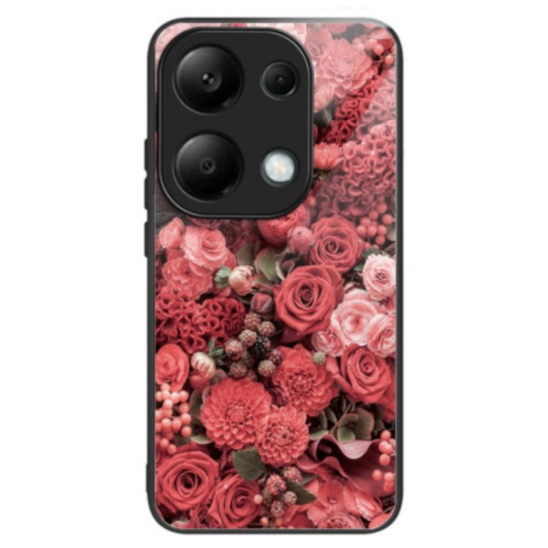 Case Xiaomi Redmi Note 13 Pro 4g Puhelinkuoret Karkaistua Lasia Punaisia Ja Vaaleanpunaisia Kukkia