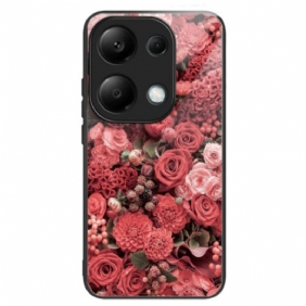 Case Xiaomi Redmi Note 13 Pro 4g Puhelinkuoret Karkaistua Lasia Punaisia Ja Vaaleanpunaisia Kukkia