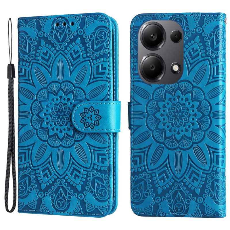 Nahkakotelo Xiaomi Redmi Note 13 Pro 4g Mandala Hihnalla