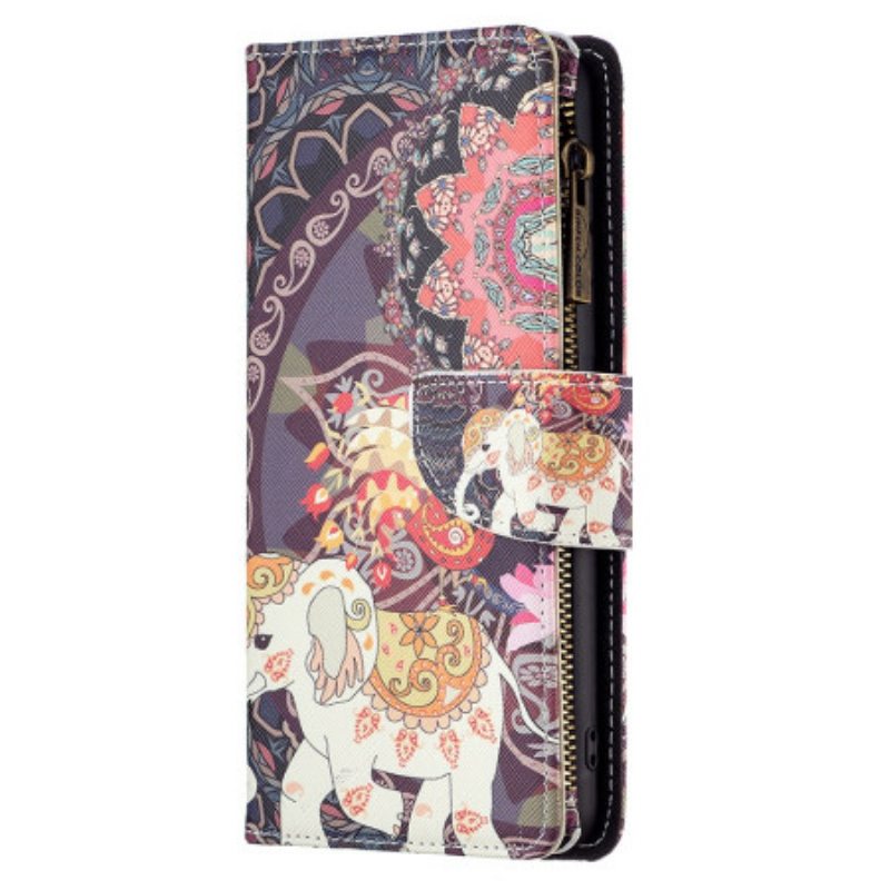 Nahkakotelo Xiaomi Redmi Note 13 Pro 4g Tribal Elephant -lompakko Hihnalla