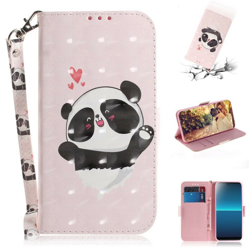 Kotelot Sony Xperia L4 Suojaketju Kuori Panda Love With Lanyard