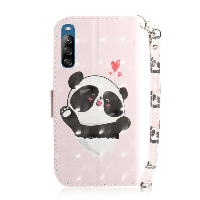 Kotelot Sony Xperia L4 Suojaketju Kuori Panda Love With Lanyard